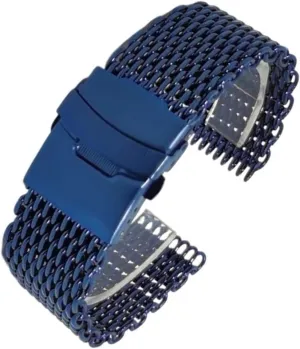 Stainless Steel Mesh Watch Band 18 20 22 24mm Unisex Shark Mesh Watch Band Replacement Strap For Traditional Or Smart Watch