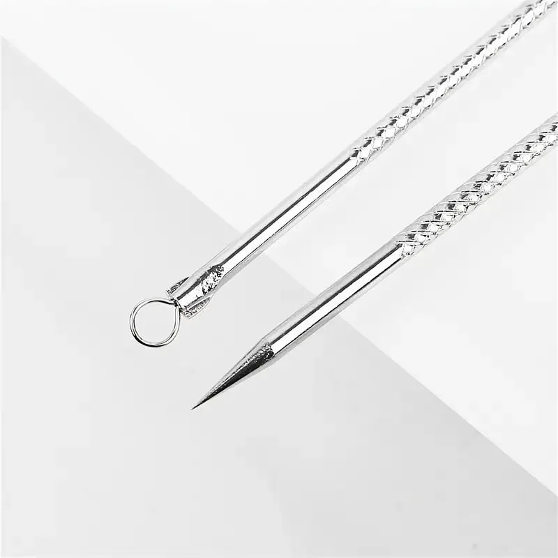 Stainless Steel Pimple Extractor Blackhead Removal Tool For Blemish Whitehead Popping Acne