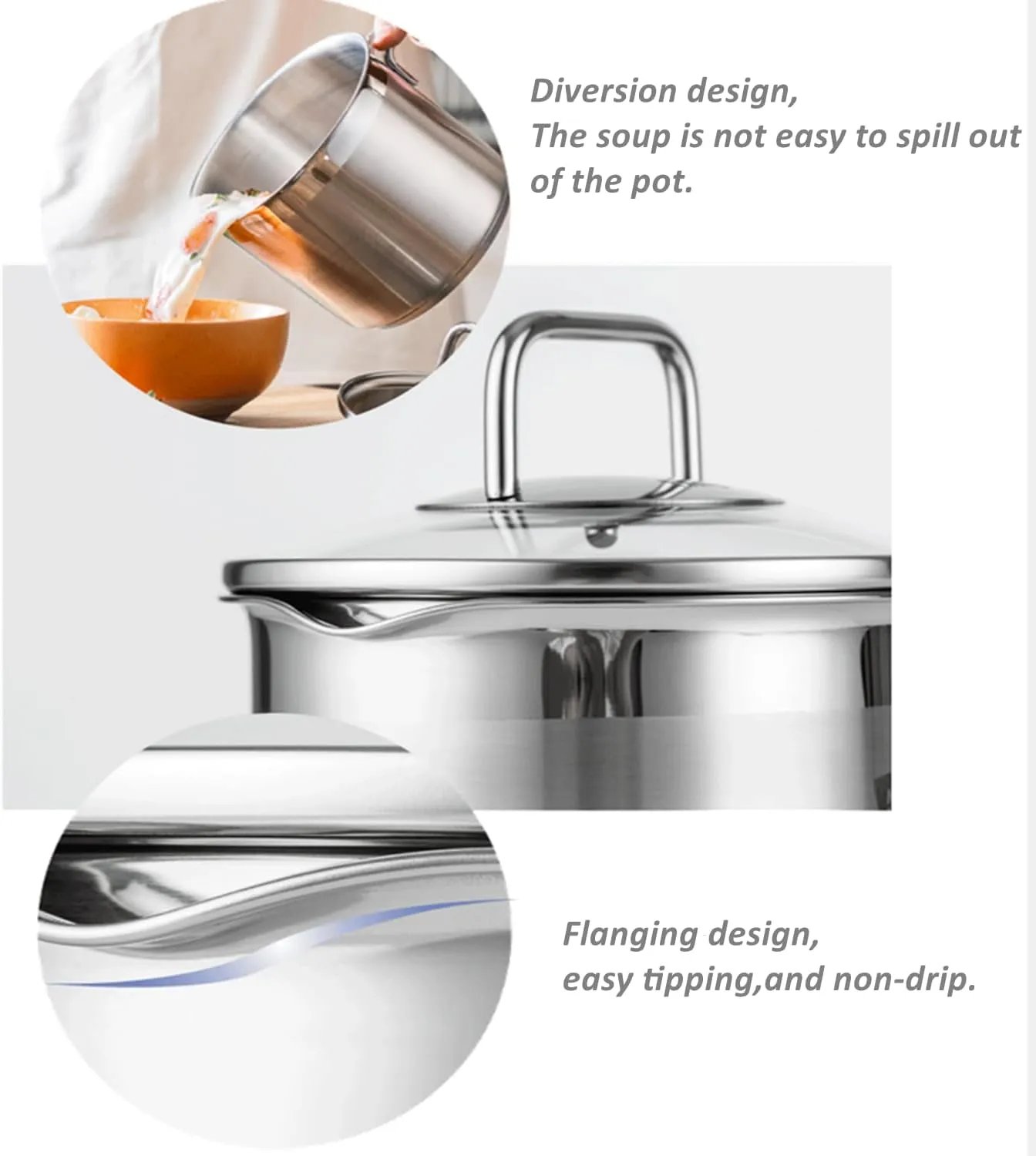 Stainless Steel Saucepan With Glass Lid, Sauce Pan, 2.5 Quart Cooking Pot, Perfect For Boiling Milk, Sauce, Gravies, Pasta, Noodles