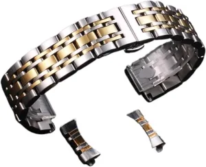 Stainless Steel Strap Silver Black 18mm 20mm Metal Folding Buckle Strap Men Women Watch Bracelet Suitable for Quartz Watch Smart Watch