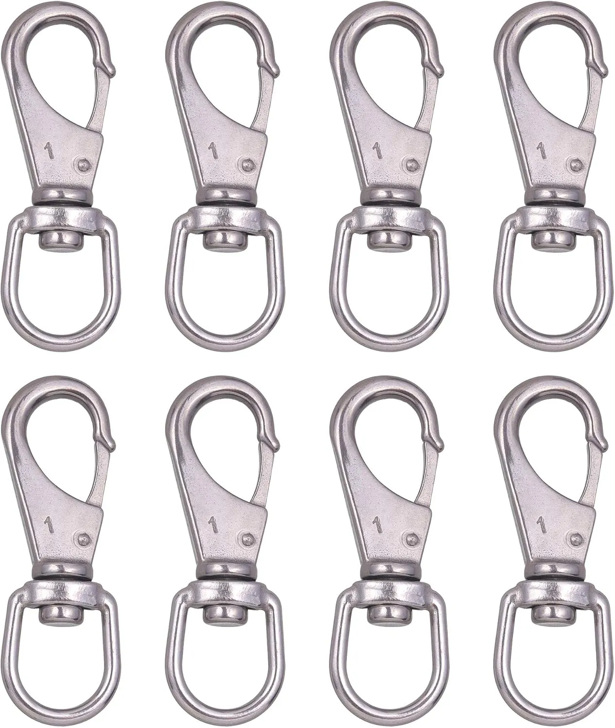 Stainless Steel Swivel Snap Hooks, Heavy Flag Clips for Flagpole, Diving Clips Spring Hooks for Bird Feeders, Pet Chains, Dog Tie-Out Cable