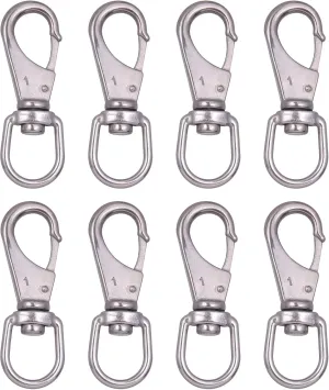 Stainless Steel Swivel Snap Hooks, Heavy Flag Clips for Flagpole, Diving Clips Spring Hooks for Bird Feeders, Pet Chains, Dog Tie-Out Cable