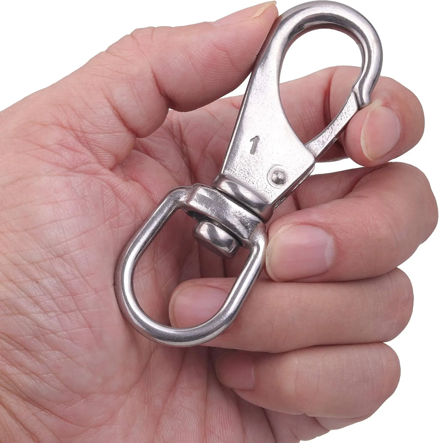 Stainless Steel Swivel Snap Hooks, Heavy Flag Clips for Flagpole, Diving Clips Spring Hooks for Bird Feeders, Pet Chains, Dog Tie-Out Cable