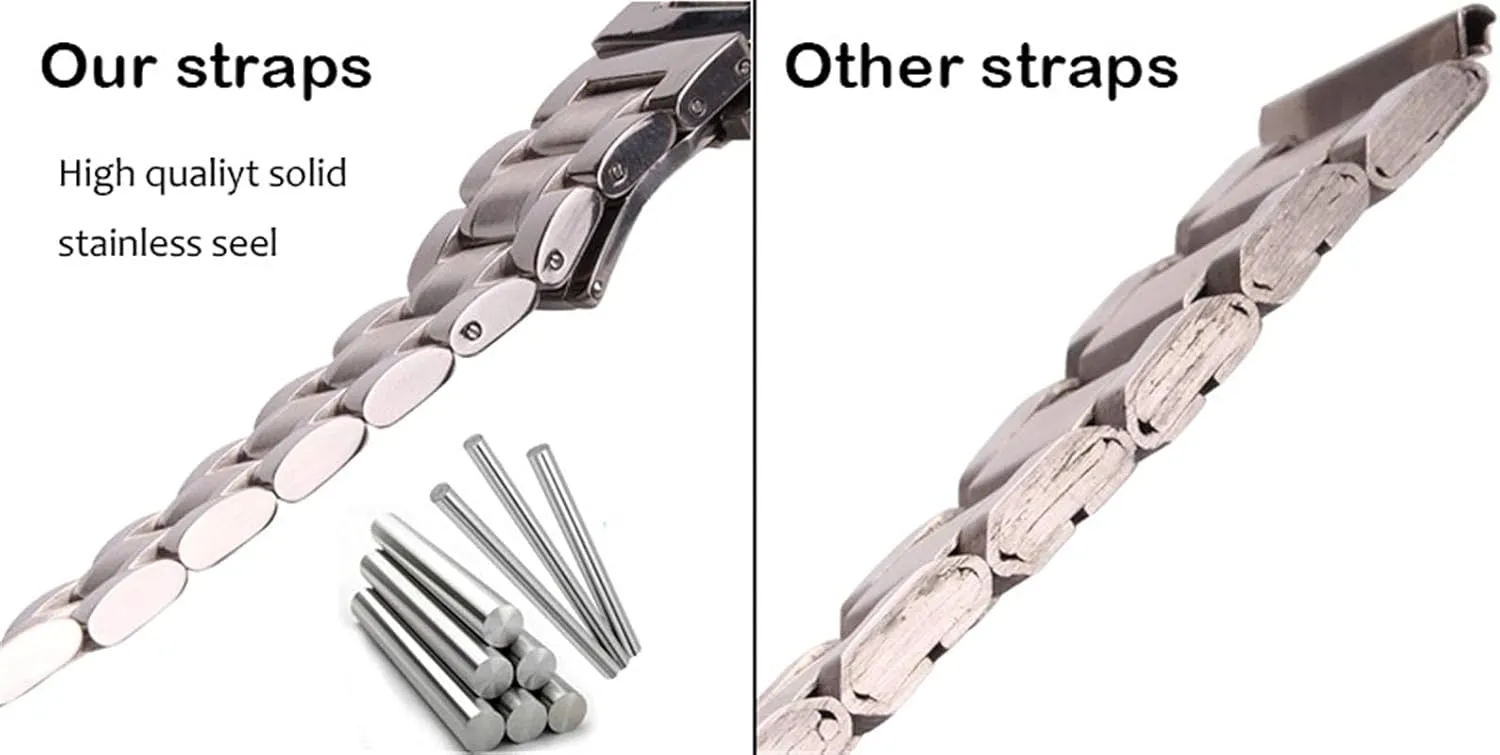 stainless steel watch band 18mm - 24mm women metal watchbands strap wristband butterfly clocks accessories