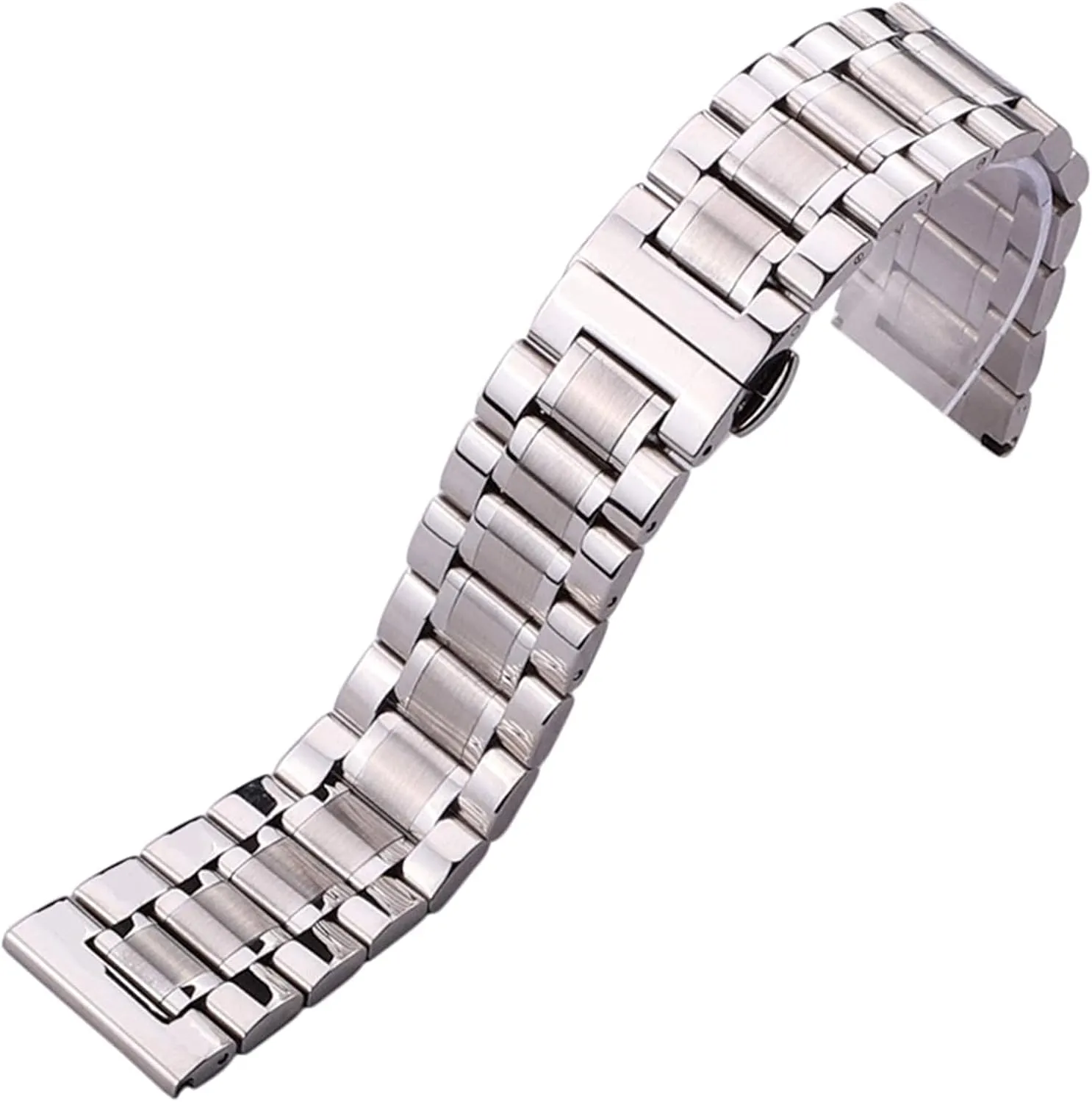 stainless steel watch band 18mm - 24mm women metal watchbands strap wristband butterfly clocks accessories