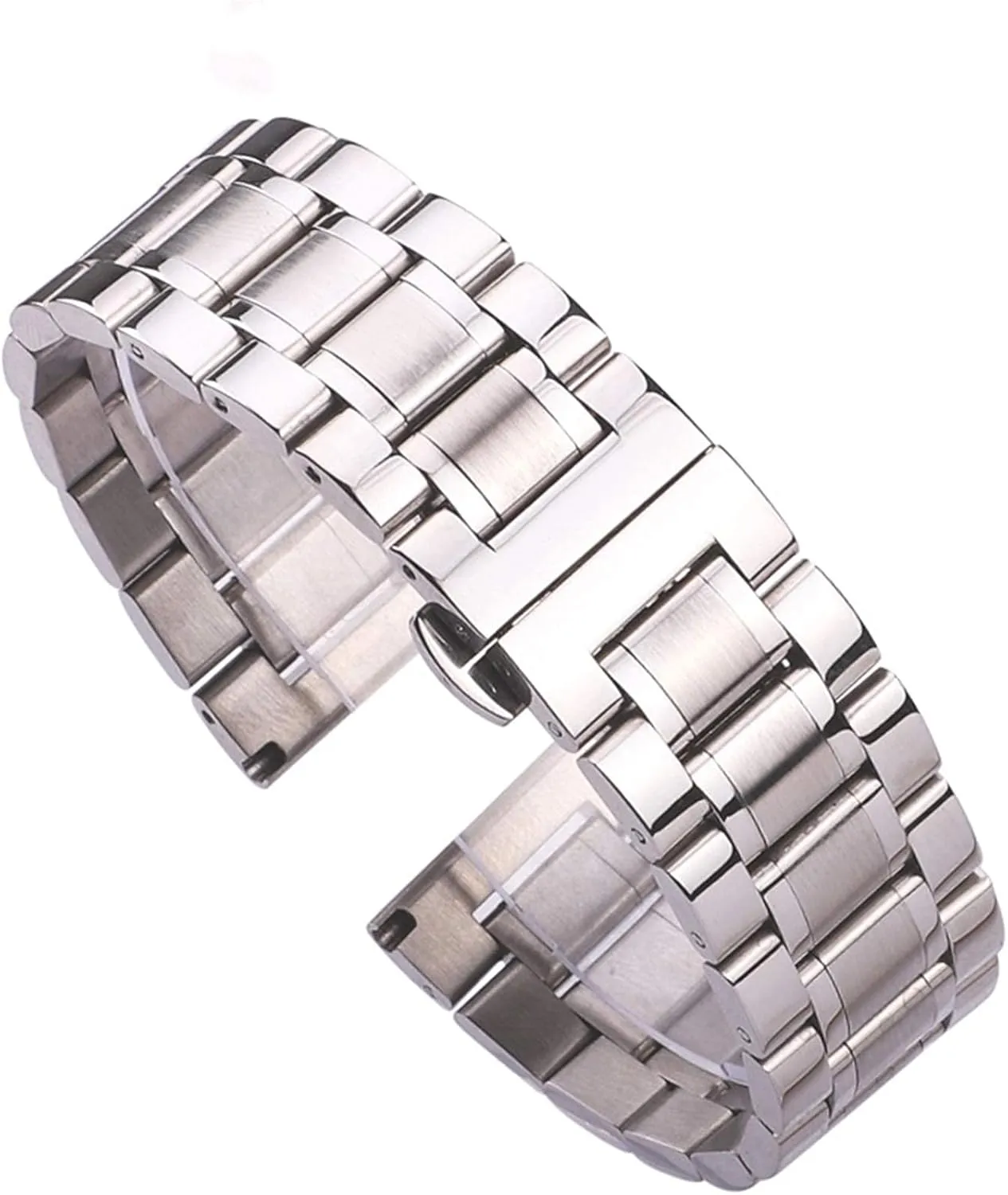stainless steel watch band 18mm - 24mm women metal watchbands strap wristband butterfly clocks accessories