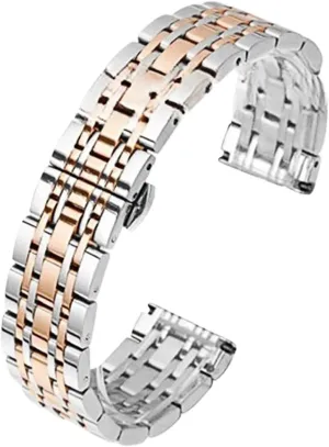 Stainless Steel Watch Strap 18mm 20mm 22mm Butterfly Buckle Metal Universal Watchband Accessories