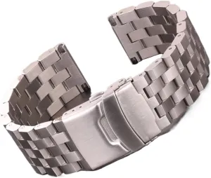 Stainless Steel Watch Strap Bracelet 18mm 20mm 22mm 24mm Women Men Solid Metal Brushed Watchband Compatible with Gear S3 Band Accessories