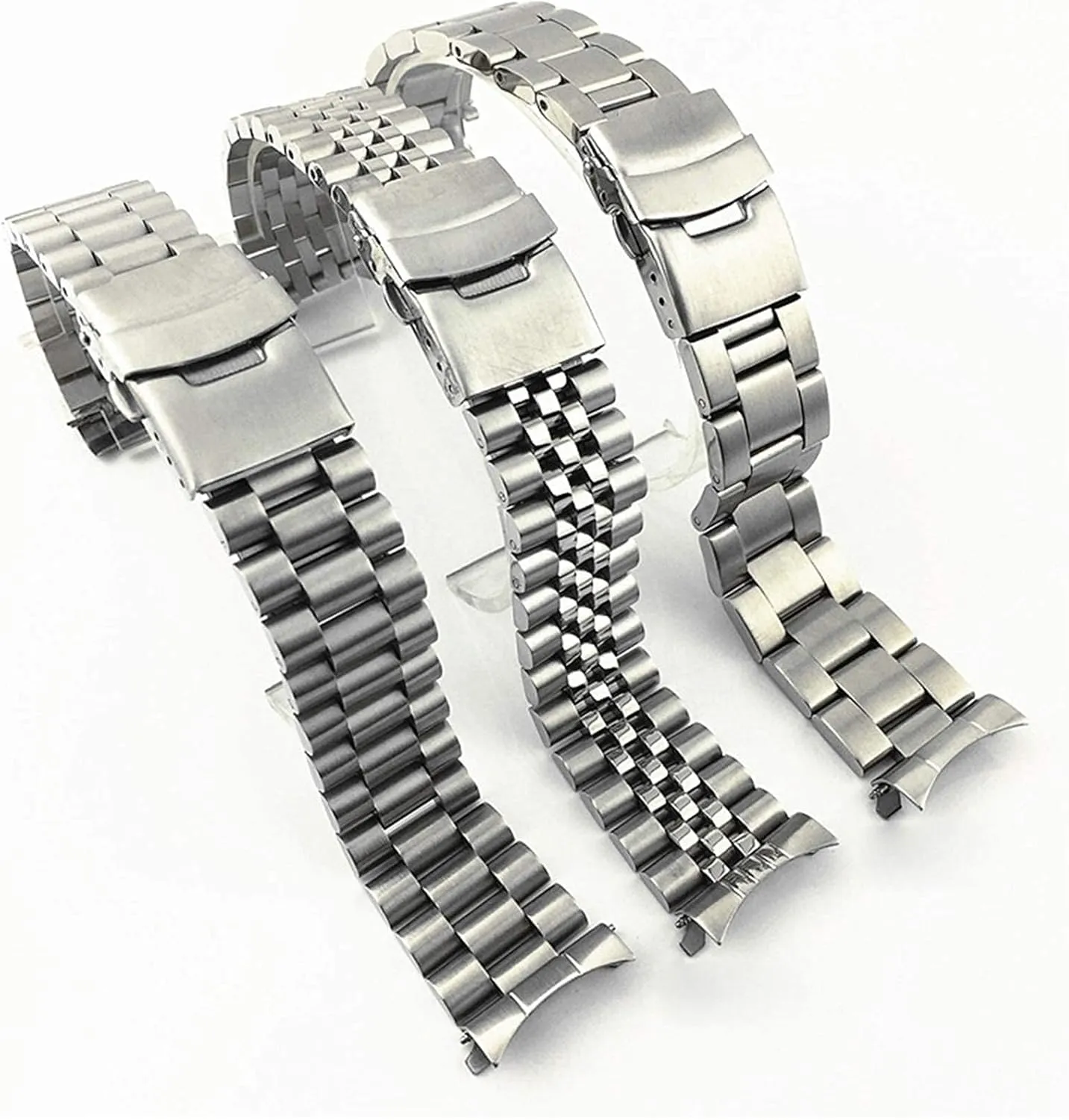 Stainless Steel Watch Straps,Metal Watch Band Stainless Steel Watchband Solid Curved End Metal