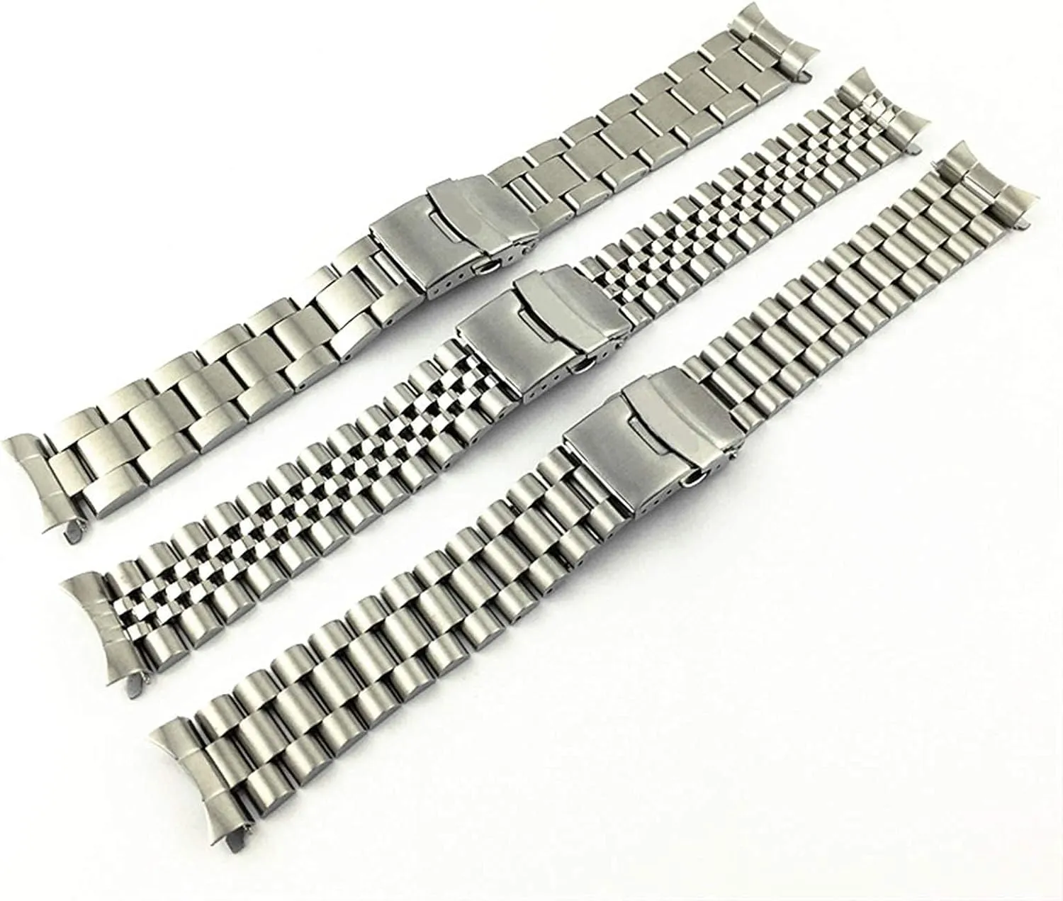 Stainless Steel Watch Straps,Metal Watch Band Stainless Steel Watchband Solid Curved End Metal