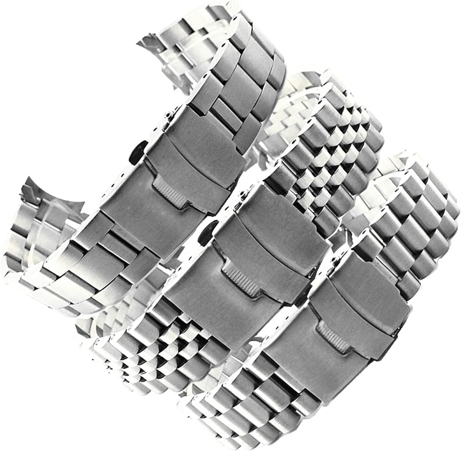 Stainless Steel Watch Straps,Metal Watch Band Stainless Steel Watchband Solid Curved End Metal