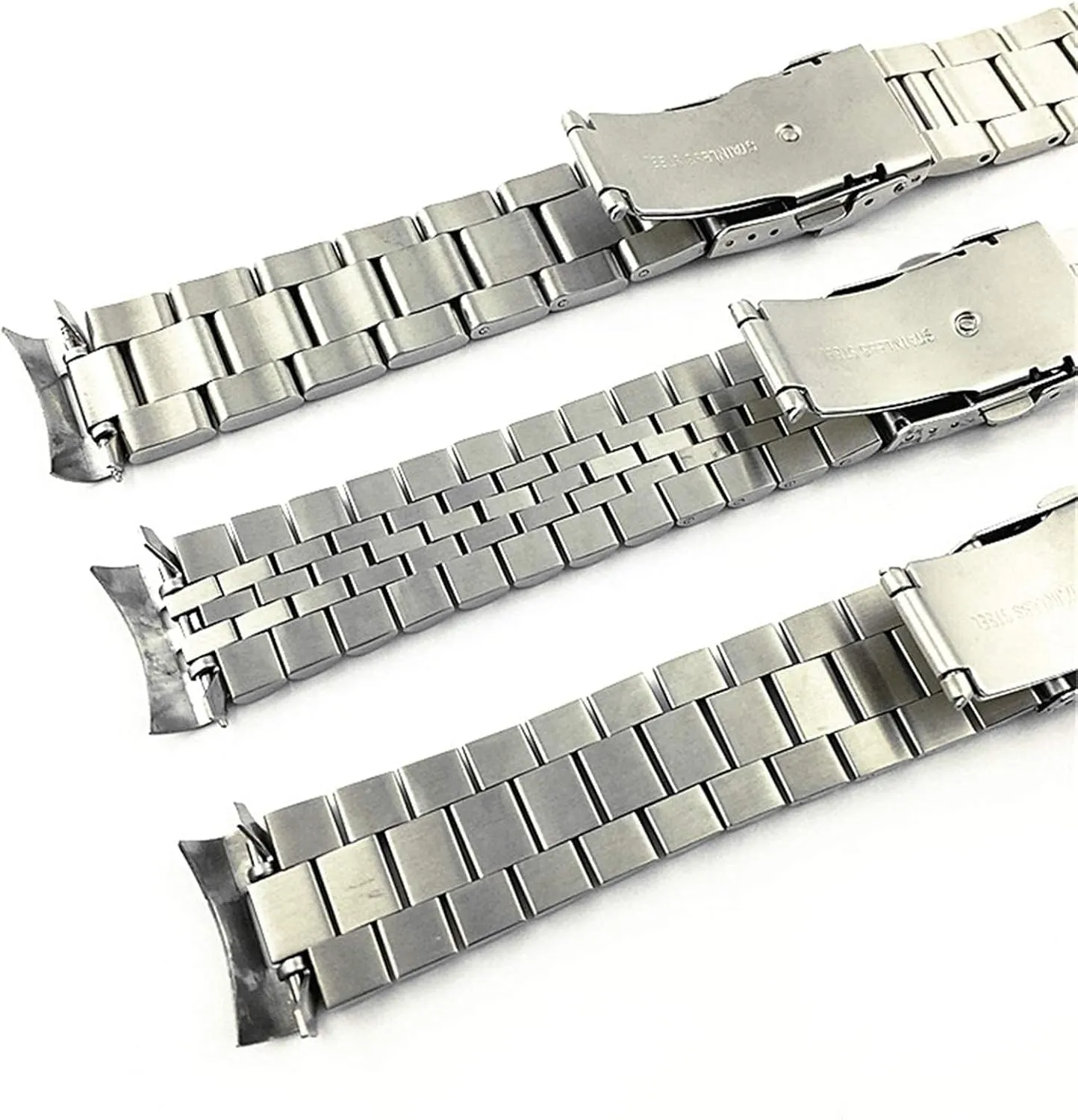 Stainless Steel Watch Straps,Metal Watch Band Stainless Steel Watchband Solid Curved End Metal