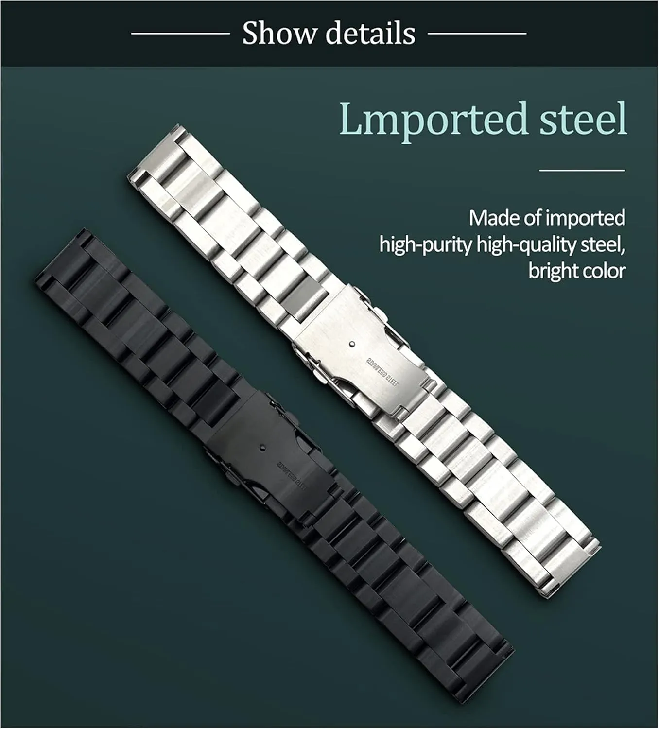 stainless steel watchbands 22mm 24mm 26mm solid thickening metal watch band strap