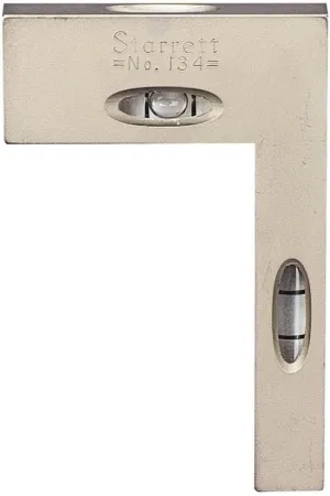 Starrett Cross Test Level and Plumb - Cast Iron, Satin Nickel Finish, Precision Tool for Machinery Setup, 3 x 0.5 x 0.5", 24-30 Minutes Accuracy - 134