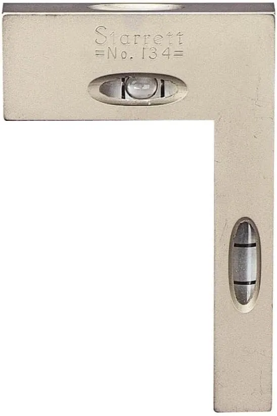 Starrett Cross Test Level and Plumb - Cast Iron, Satin Nickel Finish, Precision Tool for Machinery Setup, 3 x 0.5 x 0.5", 24-30 Minutes Accuracy - 134