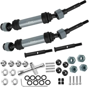 Steel #45 Rear Drive Shaft CVD Upgrades Part for ECX 1/10 2WD Ruckus,Axe,Brutus,Circuit,AMP MT,AMP DB,AMP Crush,K&N Torment,Front Axles Driveshaft with Hex,Titanium