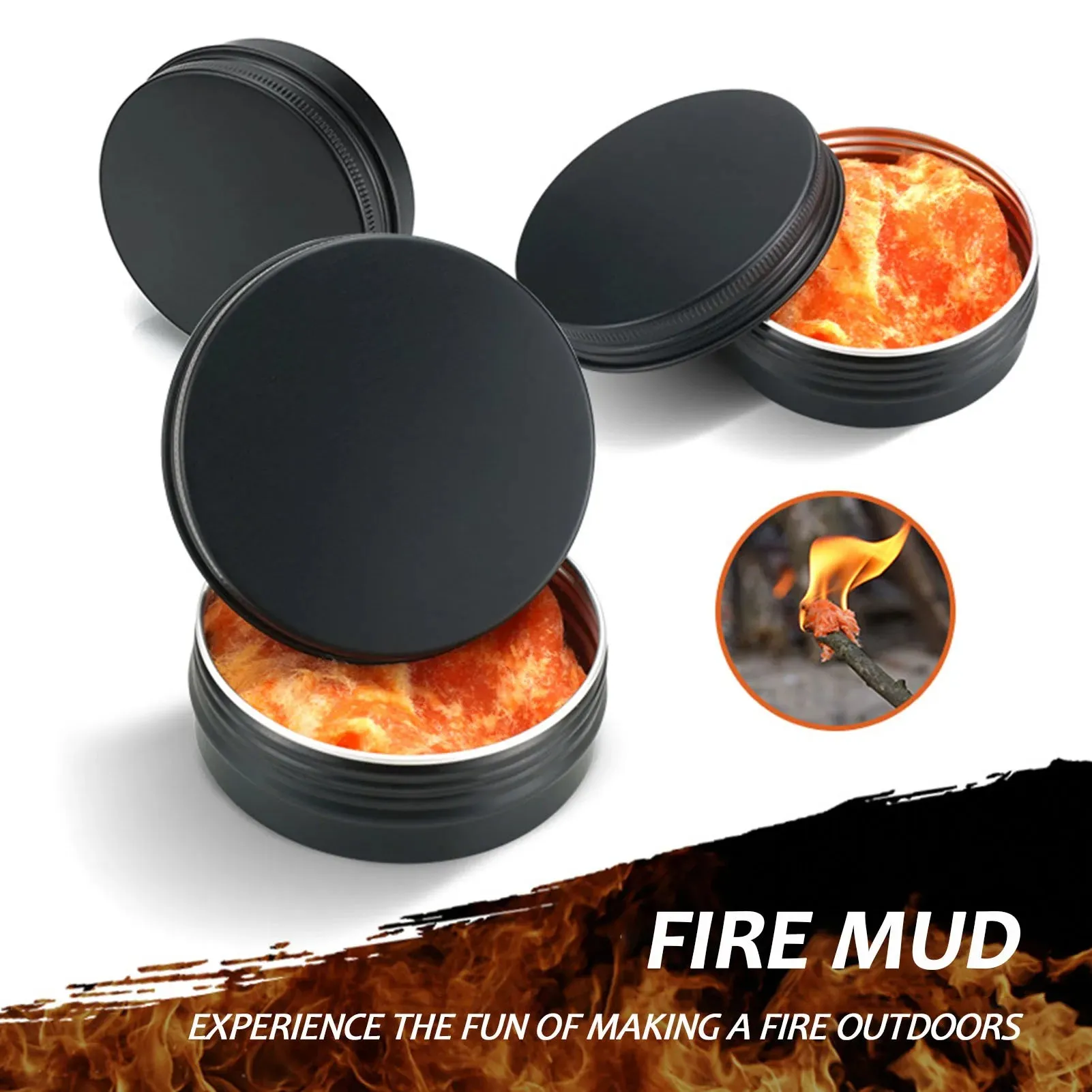 Sticky Fire Starter Sticky Fluffy BBQ Fire Starter For Grilling Fireplace Fire Pit Box-Contained Mud-Type Charcoal Fire Starters