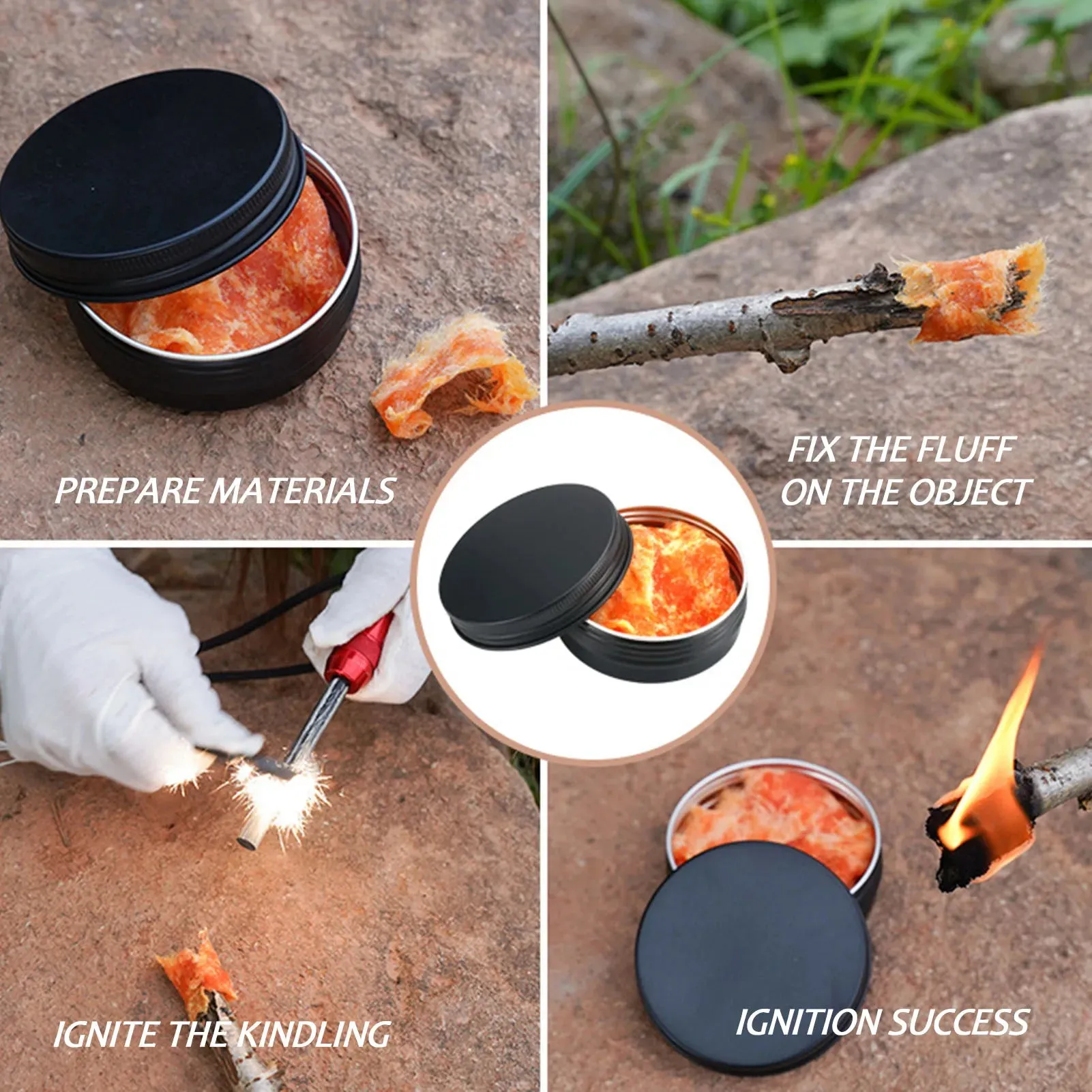 Sticky Fire Starter Sticky Fluffy BBQ Fire Starter For Grilling Fireplace Fire Pit Box-Contained Mud-Type Charcoal Fire Starters