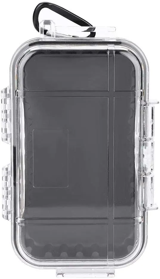 Storage Case - Diving Survival Transport Box with Removable Interior Rubber Cushion - Compatible with Kayak, Hiking, Fishing - Transparent