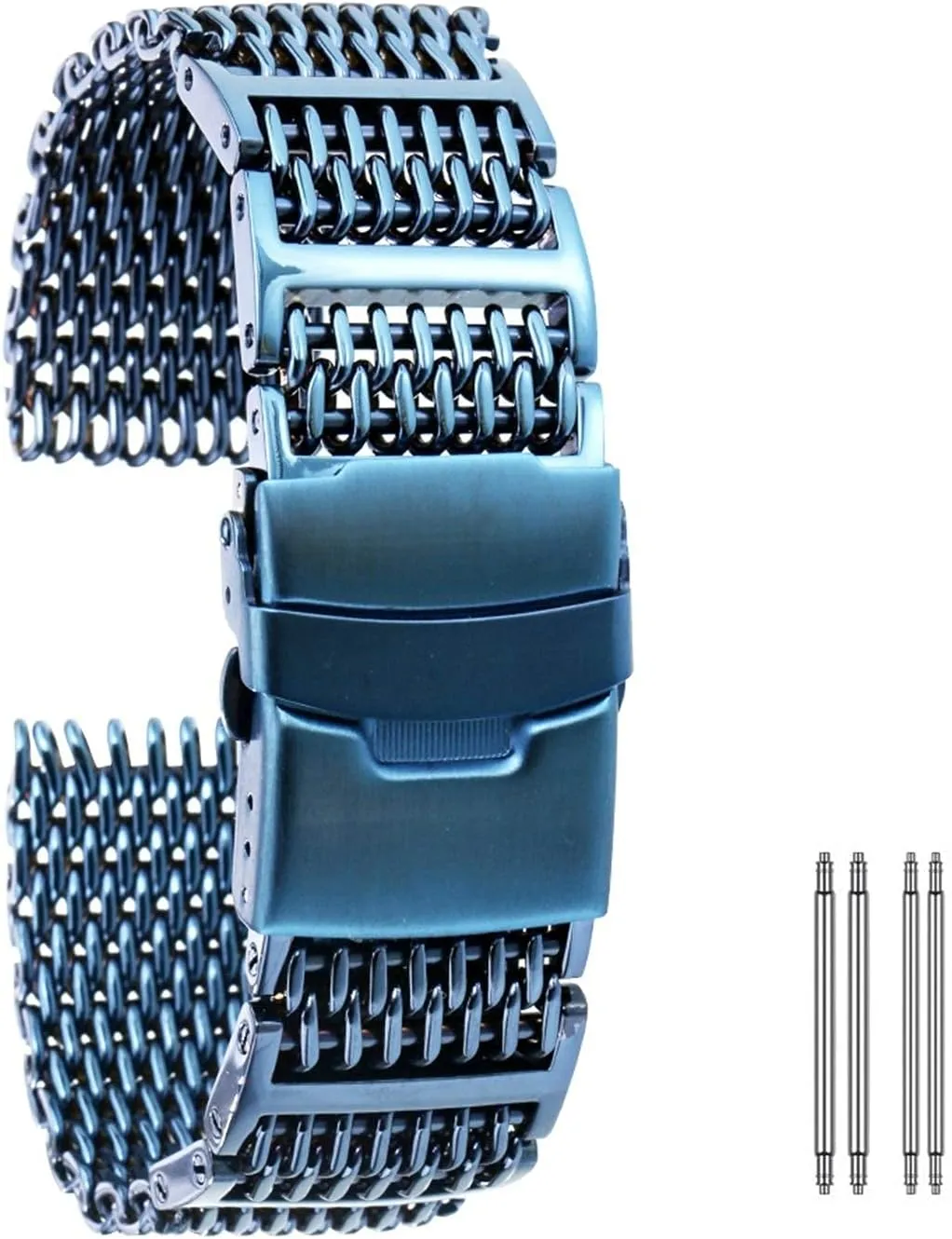 strap steel watchbands 24mm gold/rose gold/blue replacement wrist strap with folding clasp with safety