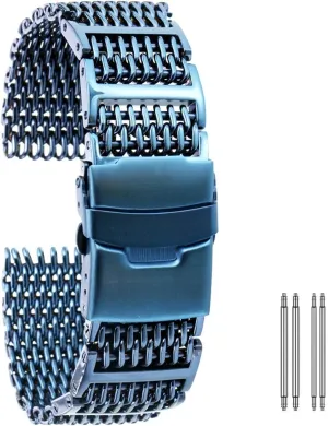 strap steel watchbands 24mm gold/rose gold/blue replacement wrist strap with folding clasp with safety