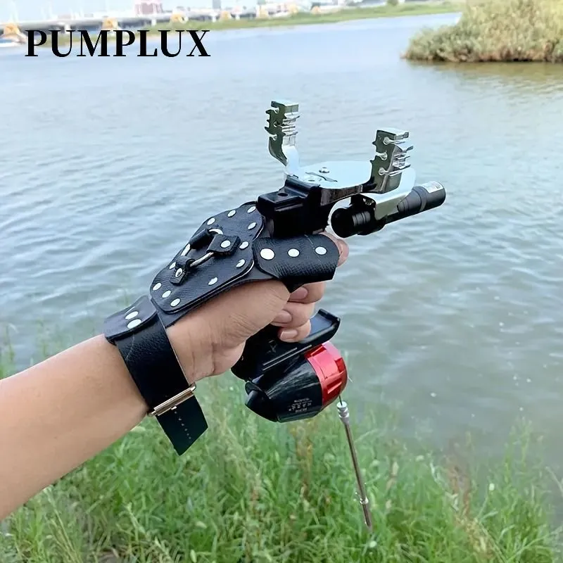 StrikeFin™ Tactical Slingshot Fishing Kit – Zinc Alloy Frame with Reel & Darts