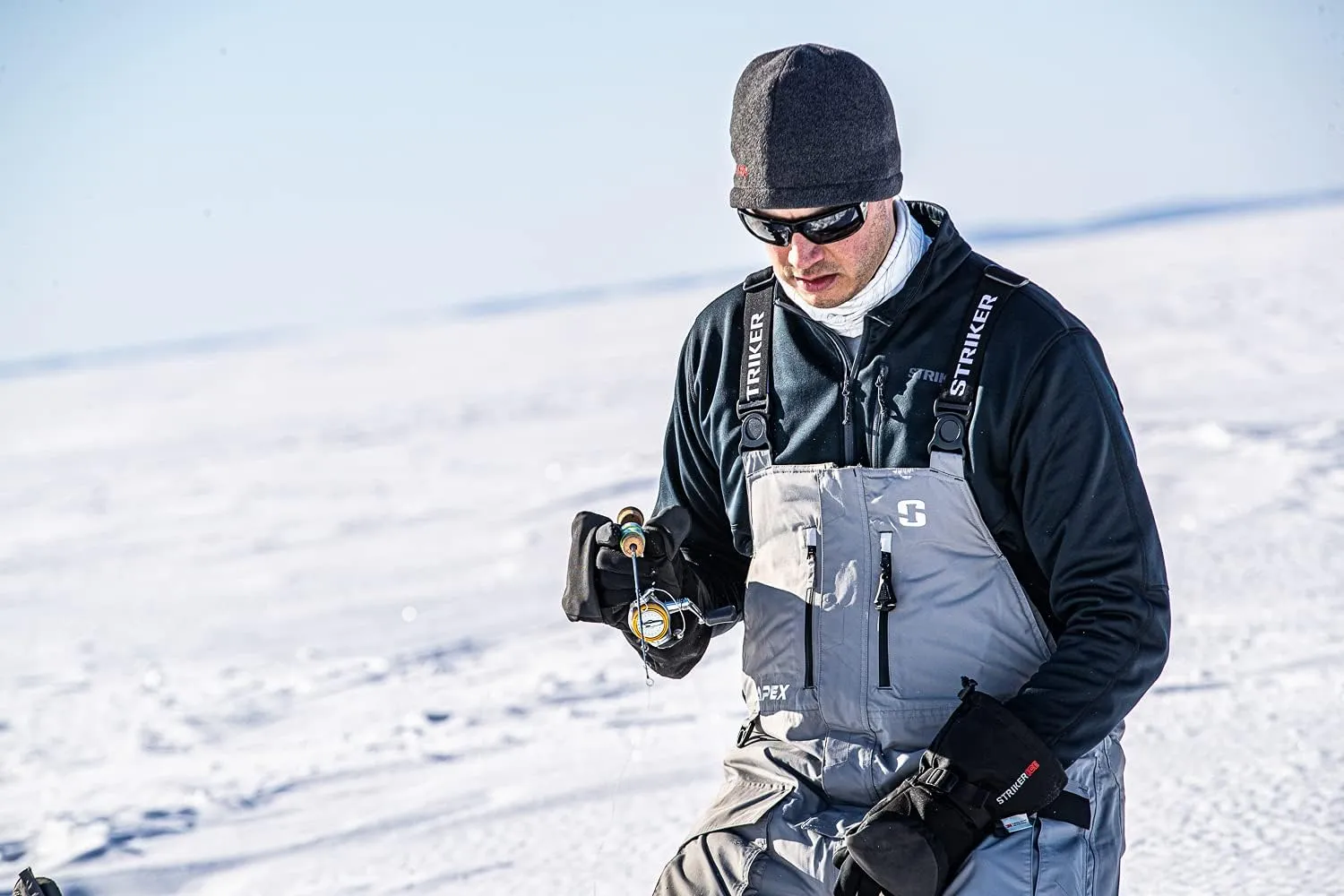 Striker Men's Apex Durable Lightweight Breathable Waterproof Outdoor Ice Fishing Bib with Sureflote Flotation Technology