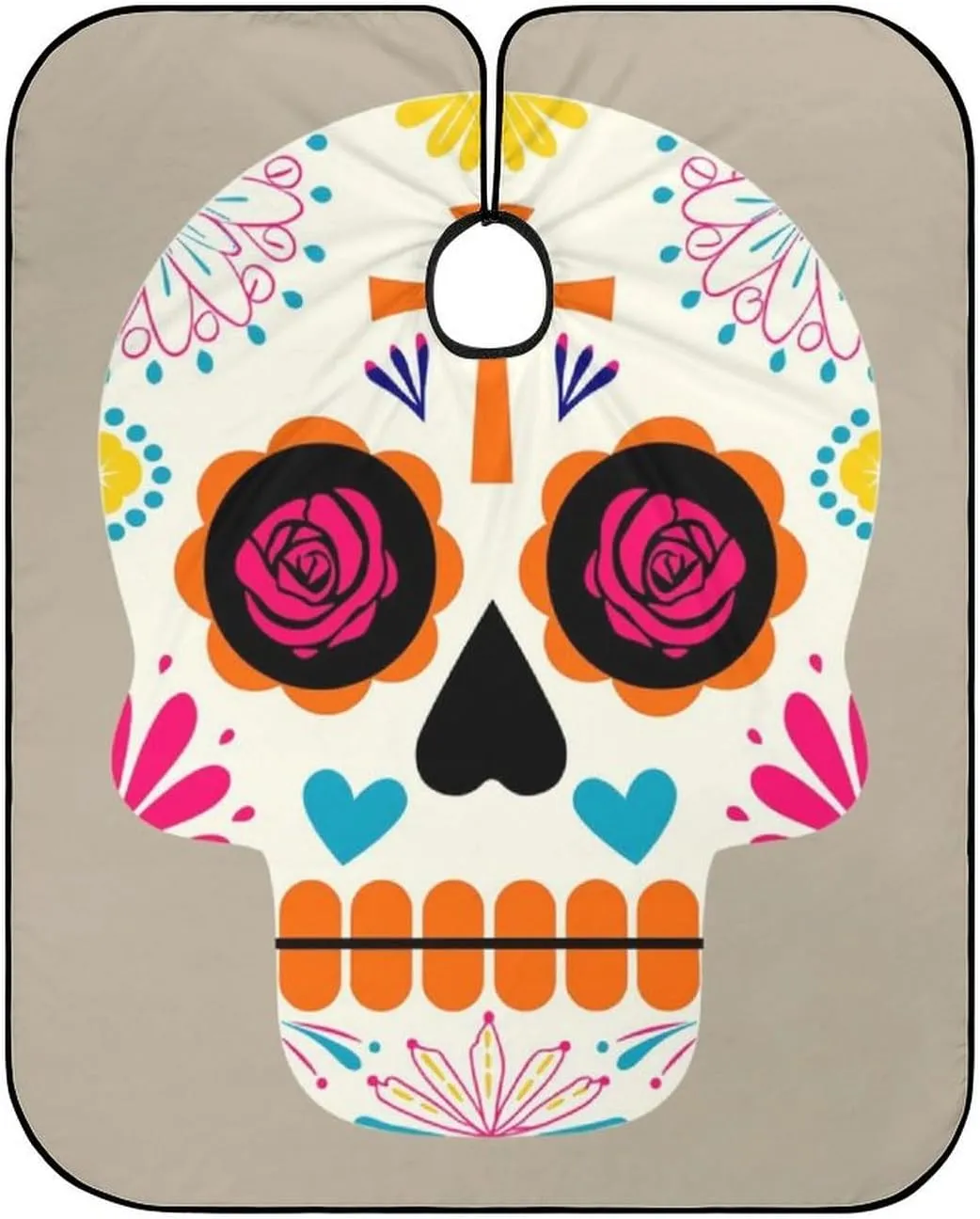 Sugar Skulls Art Cut Hair Cape Haircut Gown - Extra Large Haircut Hairdressing Cloth Apron for Barber Salon, Profession Barbershop Supplies
