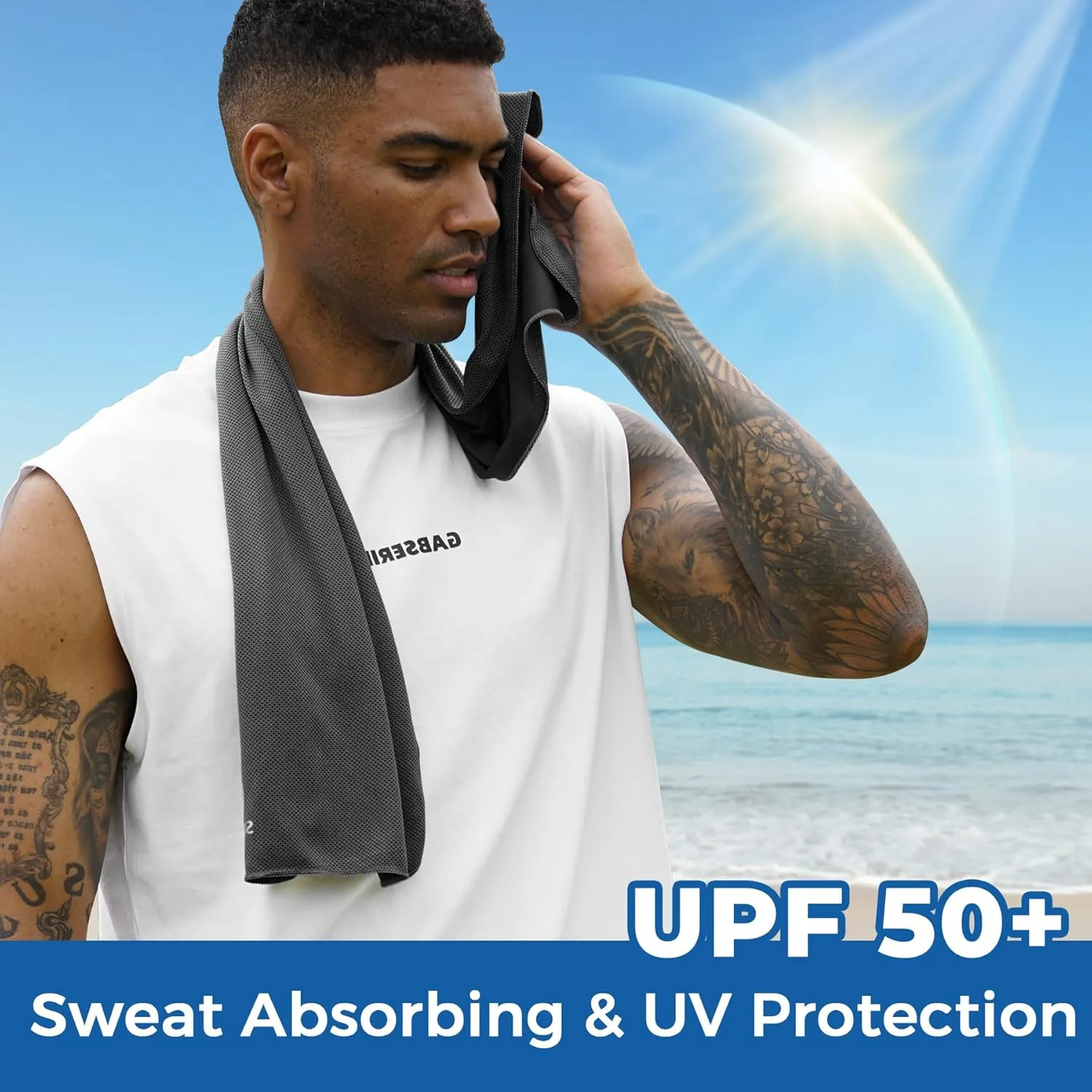 Sukeen Cooling Towels 6 Pack (40"x 12"), Neck and Face, Cool Sweat and Lightweight Breathable Towels for Hot Weather, Yoga, Sports, Workout, Running, Gym, Camping, Fitness