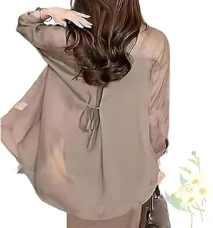 Summer Sunscreen Chiffon Shirt, Long Sleeve Uv Protected Silk Shirt, Casual Lightweight Ice Silk Chiffon Sunscreen Shirts