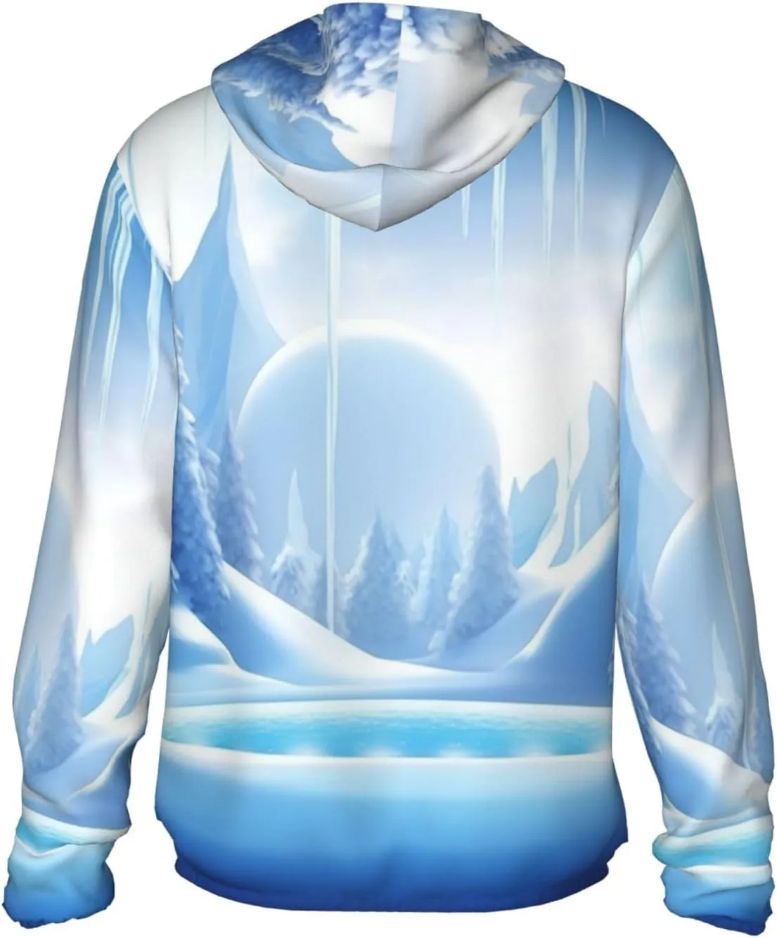 Sun Protection Hoodie Jacket Long Sleeve Zip Snow Ice World Print Sun Shirt With Pockets For Men Women