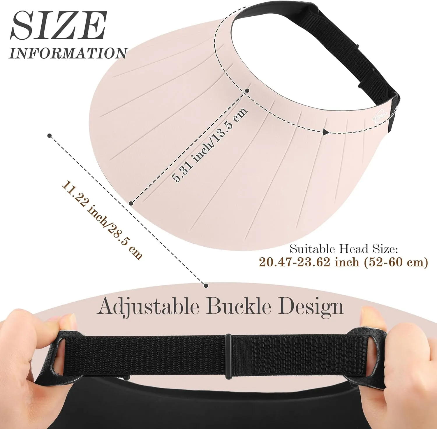Sun Visor Hat for Women Men Wide Brim UPF50  Packable Seamless Beach Hats Adjustable Ponytail Sun Hats for Outdoor