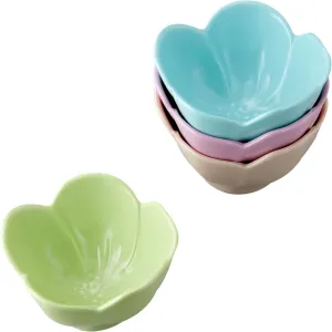 Supreme Housewares Floral Shape Dessert Bowls, Melamine Ice Cream Bowls, Small Prep Bowls, Durable and BPA-Free, for Dipping Sauce, Ice Cream, and Side Dishes, Pastel Colors, 4.75 Inch, Set of 4