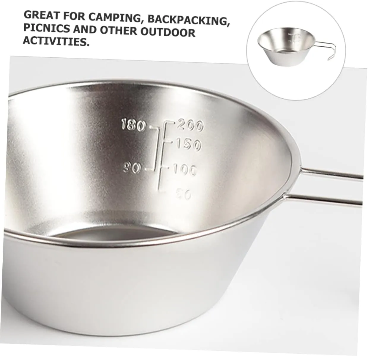 SUPVOX Compact Water Cup Multi Function Picnic Wine Bowl for Camping Hiking and Lightweight Smooth Surface Comfortable Grip