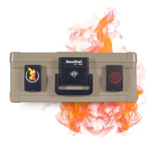 SureSeal by FireKing SS104-A Fireproof Waterproof Chest, 0.38 CU FT Storage Capacity, 7.3 x 19.9 x 17.0 Inches