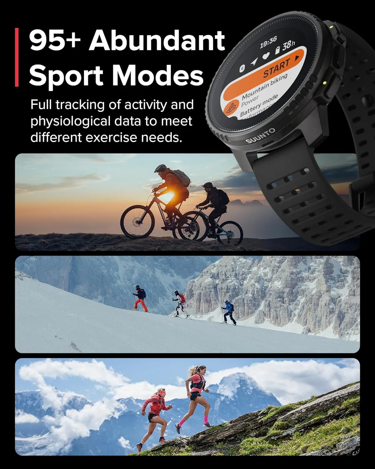 SUUNTO Vertical Titanium Solar GPS Adventure Watch, Dual-Band GNSS, Offline Maps, Solar Charging, 95  Sports Modes, Training Metrics & Recovery Insights