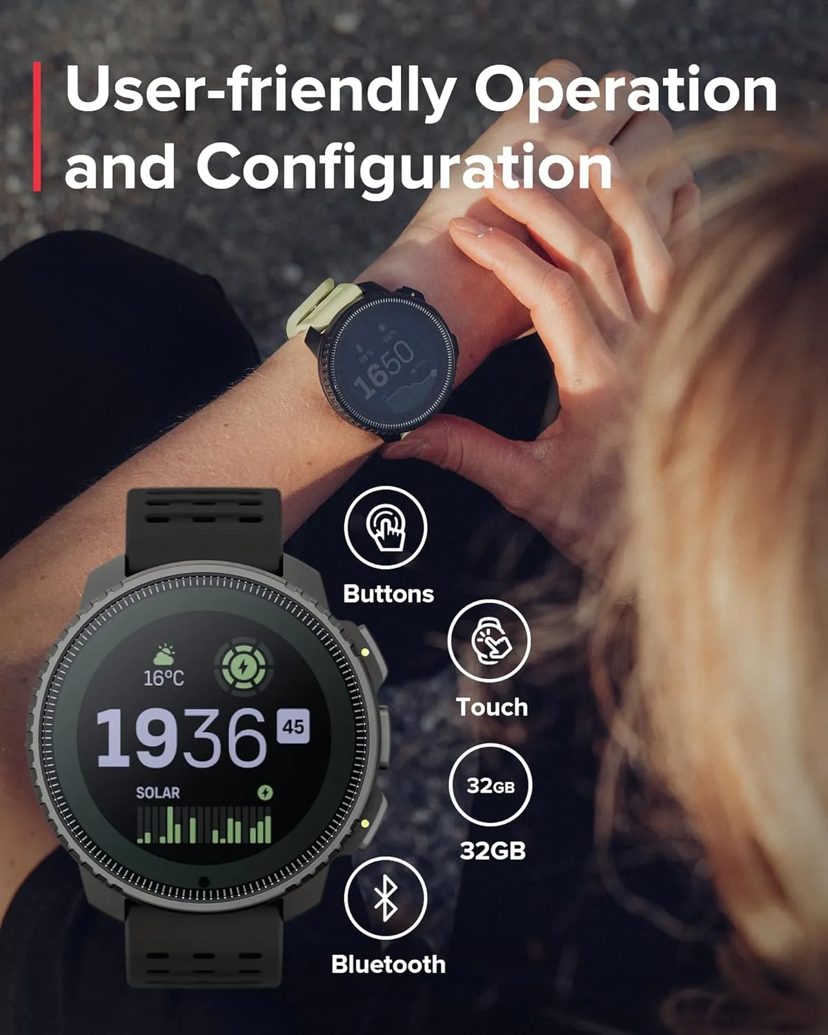 SUUNTO Vertical Titanium Solar GPS Adventure Watch, Dual-Band GNSS, Offline Maps, Solar Charging, 95  Sports Modes, Training Metrics & Recovery Insights