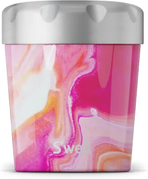 S'well Stainless Steel Ice Cream Chiller, 16oz, Rose Agate, Triple Layered Vacuum Insulated Container Keeps Ice Cream Frozen For Up To Four Hours, BPA Free