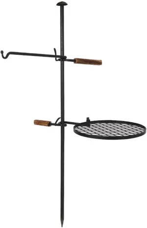 Swivel Camping Grill Grate Set｜Portable Campfire Cooking Grill for Campfire Grill Grate Over Outdoor Fire Pits (Black 122 * 64cm)