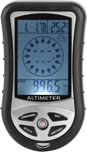 SYH&AQYE Digital Altimeter, Barometer Thermometer Altimeter Compass Weather Forecast Thermometer Barometric Pressure Tester, LED Backlight Altimeter for Outdoor Sports