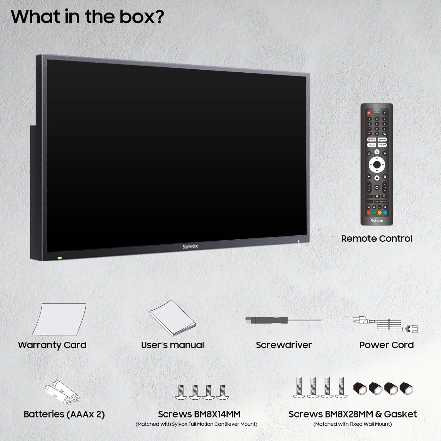 SYLVOX Outdoor TV, 43 inch Smart TV Waterproof Outdoor TVs, 4K Weatherproof Television for Outside, Support Google Assistant, Chromecast, 1000 nit Brightness Partial Sun (Deck Pro 2.0/2024)