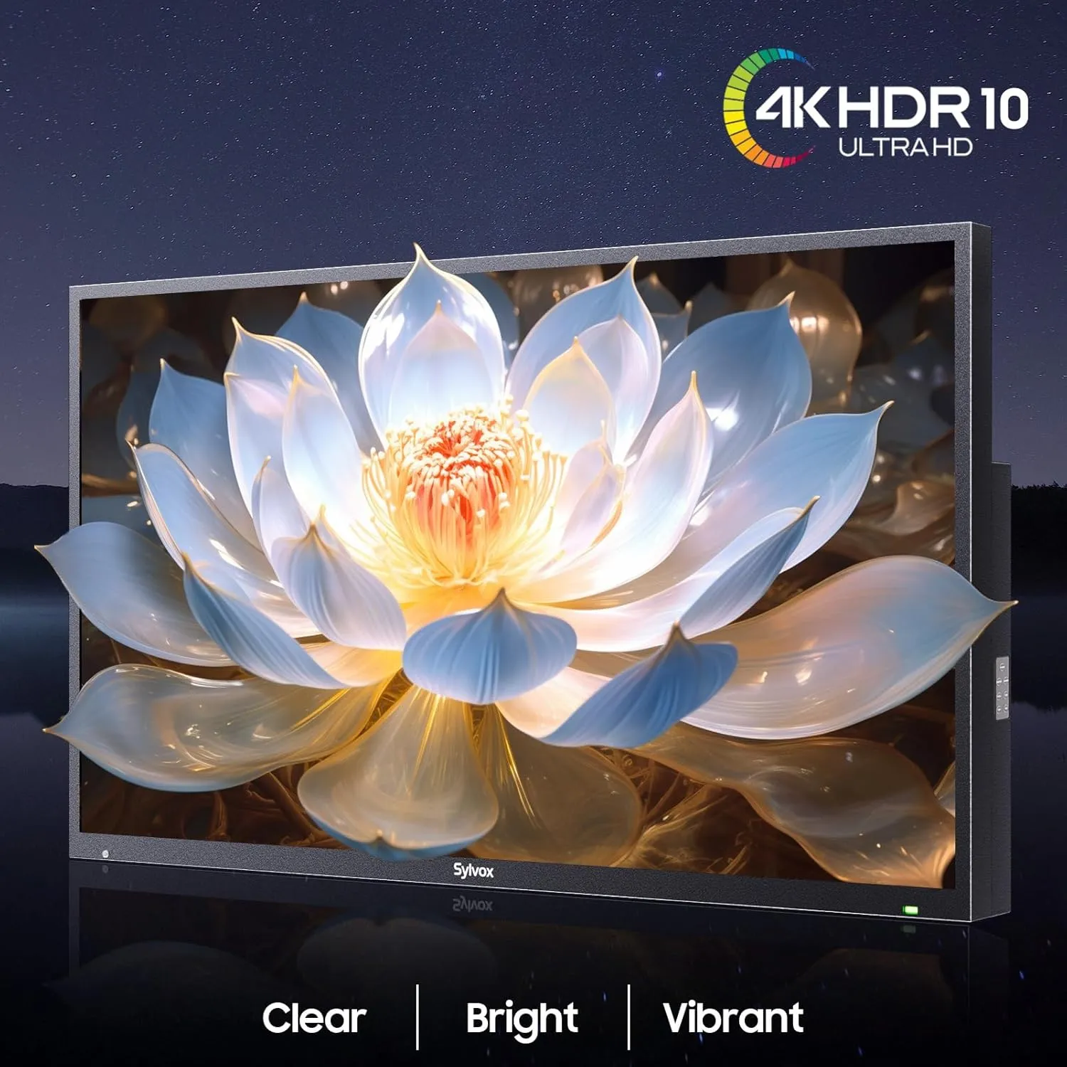 SYLVOX Outdoor TV, 43 inch Smart TV Waterproof Outdoor TVs, 4K Weatherproof Television for Outside, Support Google Assistant, Chromecast, 1000 nit Brightness Partial Sun (Deck Pro 2.0/2024)