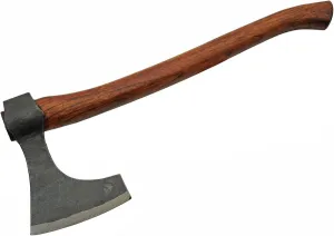 SZCO Supplies 17” Hand Forged Wood Handle Carbon Steel Beard Head Viking Style Axe, Brown (242604)