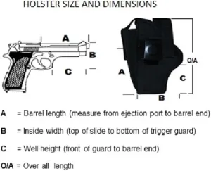 Tactical Belt Holster with Pouch – Ambidextrous Clip-On Holster Compatible with Multi-Mount Vehicle Seat System