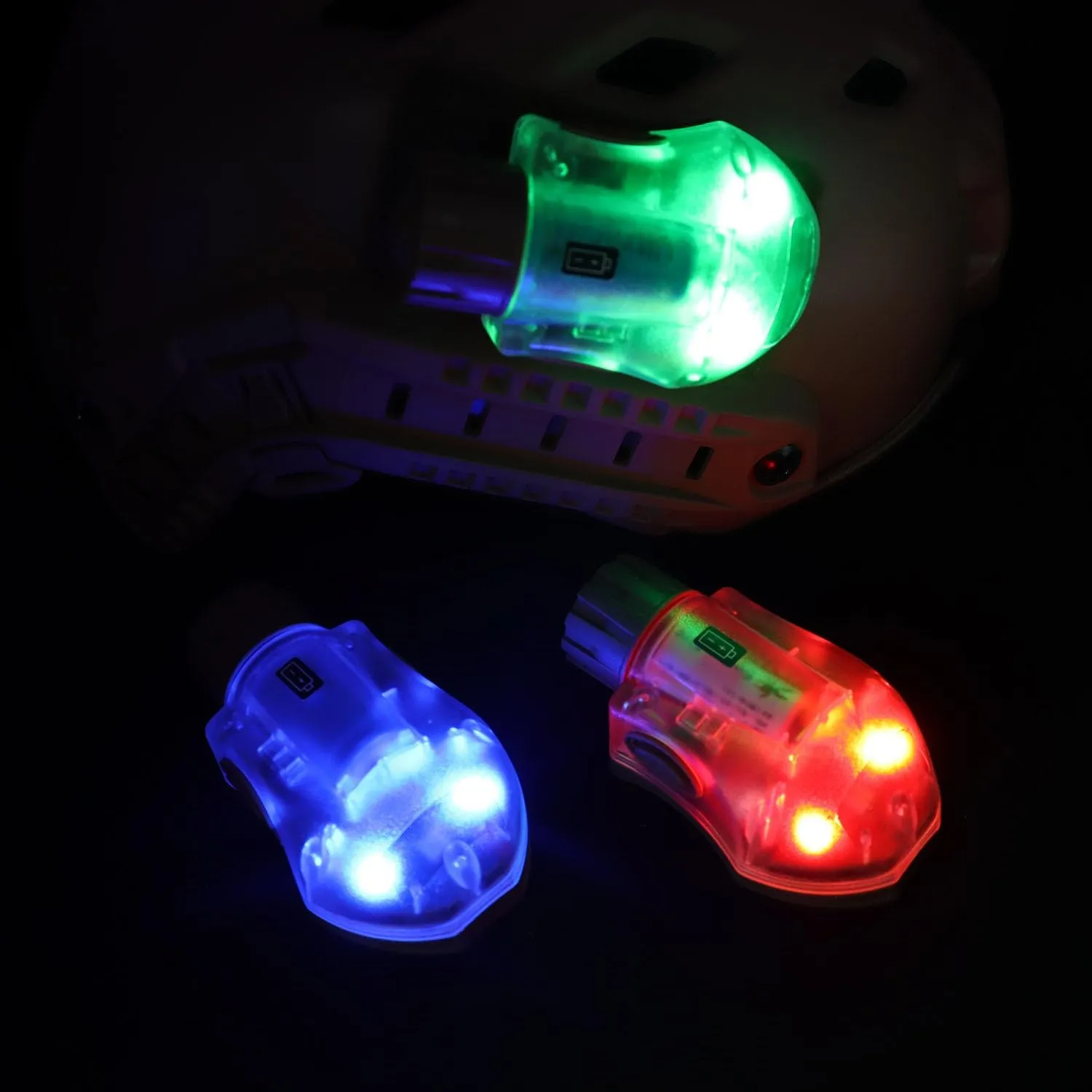 Tactical Helmet Light IR Strobe Military Identification Light with LED Visible Light Constant-on & Strobe Survival Signal Light (Black-Green)