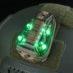 Tactical IR Helmet Light Military 4 Modes with Green Light   White LED Lamp   IR Strobe/Constant Light, Airsoft Survival Signal Identification Light for Fast Wendy and More Helmet