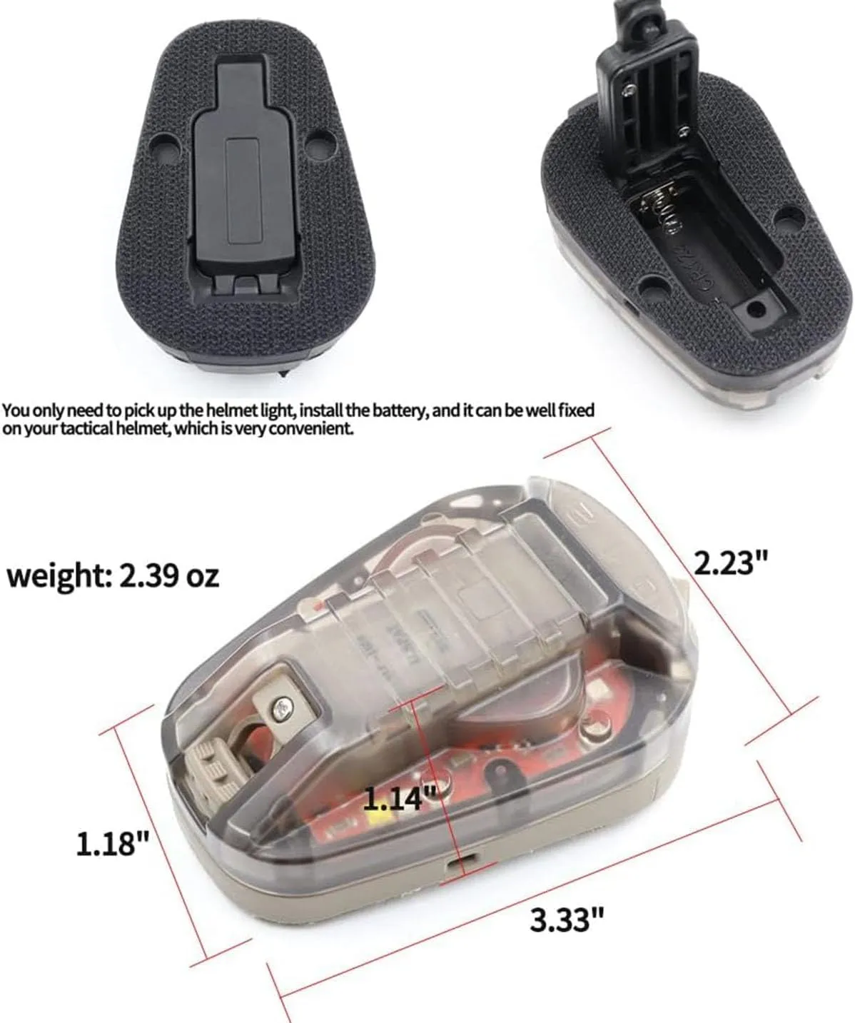 Tactical IR Strobe Helmet Light Military Identification Light with Visible LED   White Strobe Survival Signal Light (Black-Green), EX832