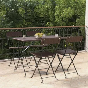 Teak Outdoor Furniture,fire Pit Chairs,Living Room Furniture,Folding Bistro Chairs 4 pcs Brown Poly Rattan and SteelFor Gardens, patios, Balconies
