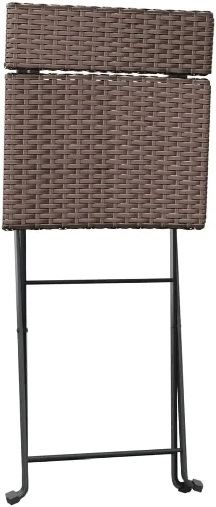 Teak Outdoor Furniture,fire Pit Chairs,Living Room Furniture,Folding Bistro Chairs 4 pcs Brown Poly Rattan and SteelFor Gardens, patios, Balconies
