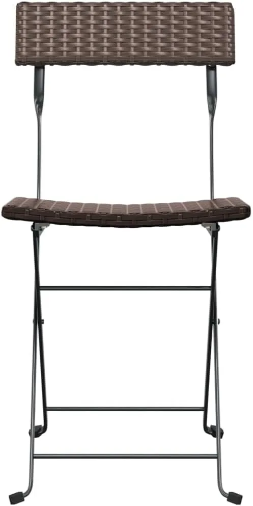 Teak Outdoor Furniture,fire Pit Chairs,Living Room Furniture,Folding Bistro Chairs 4 pcs Brown Poly Rattan and SteelFor Gardens, patios, Balconies